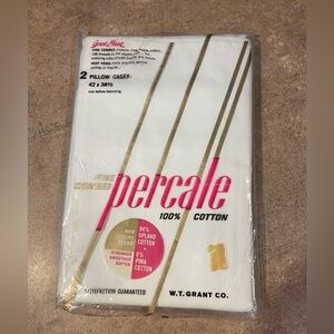 Vintage Grant Maid percale pillowcases, new in their original packaging.